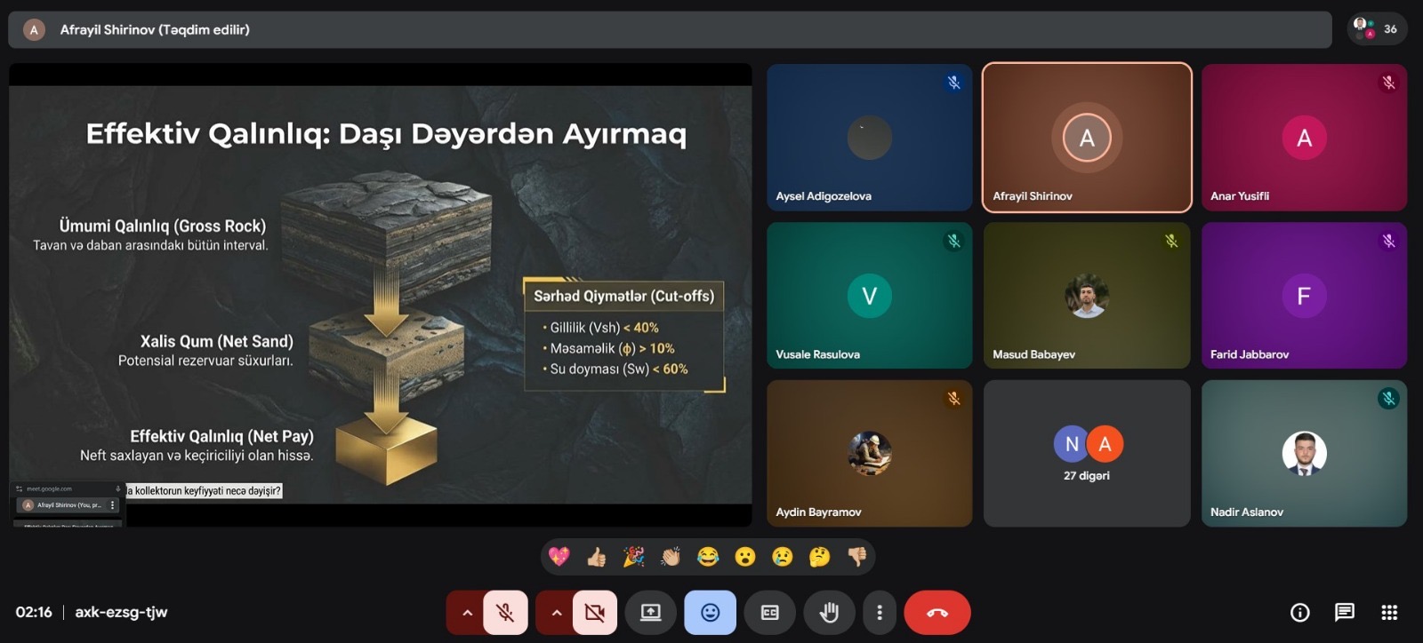 Karbohidrogen ehtiyat və resurslarının hesablanmasına dair onlayn təlim